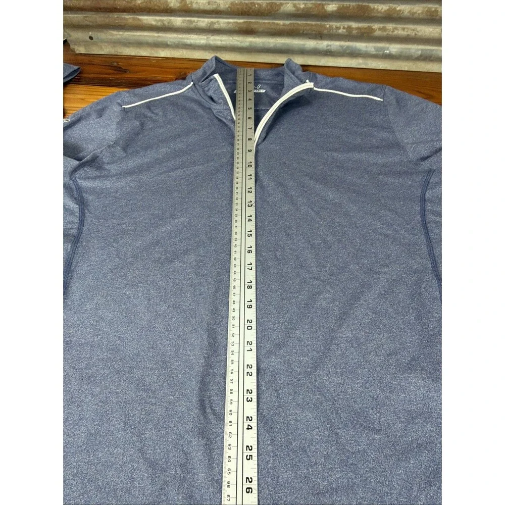 Johnnie O Prep Performance Mens XL Blue Heathered Quarter Zip Golf Casual